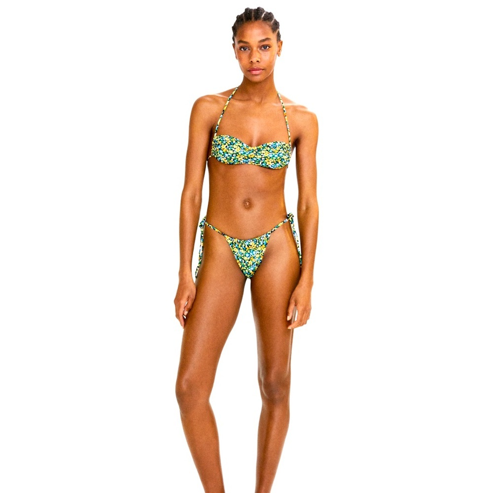Mango Strappy Floral Bikini, Size XS Top, S Bottom - Picture 3 of 6